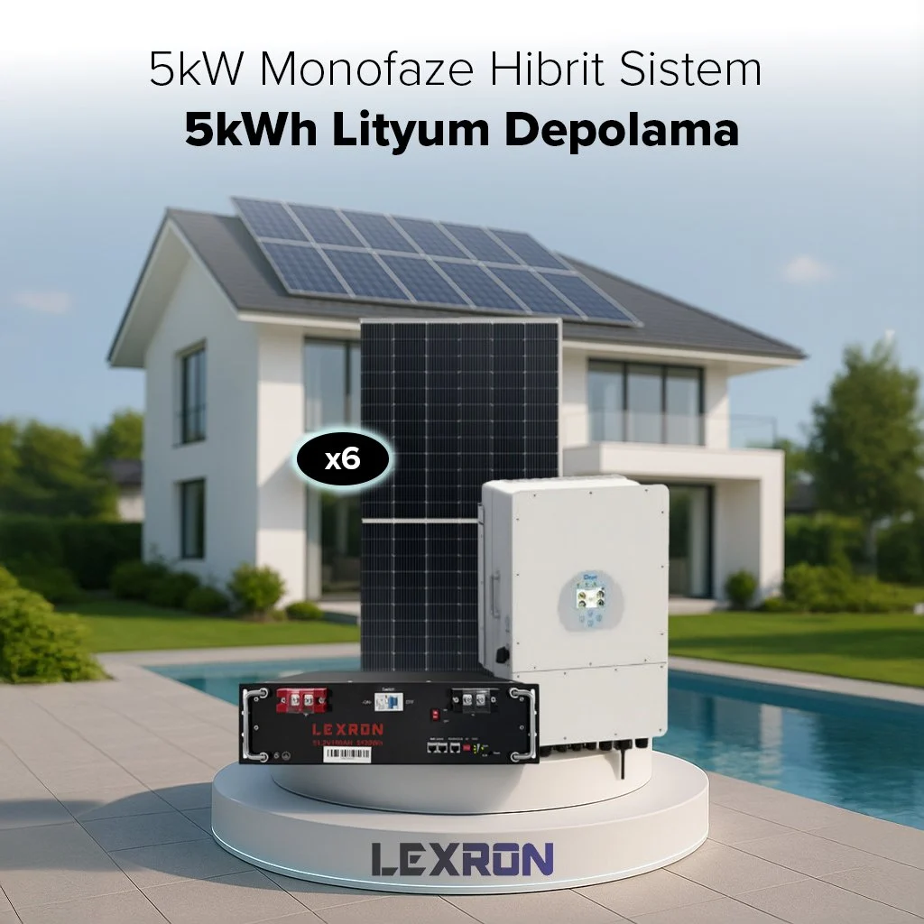 LEXRON 5kW MONOFAZE HİBRİT SİSTEM 1