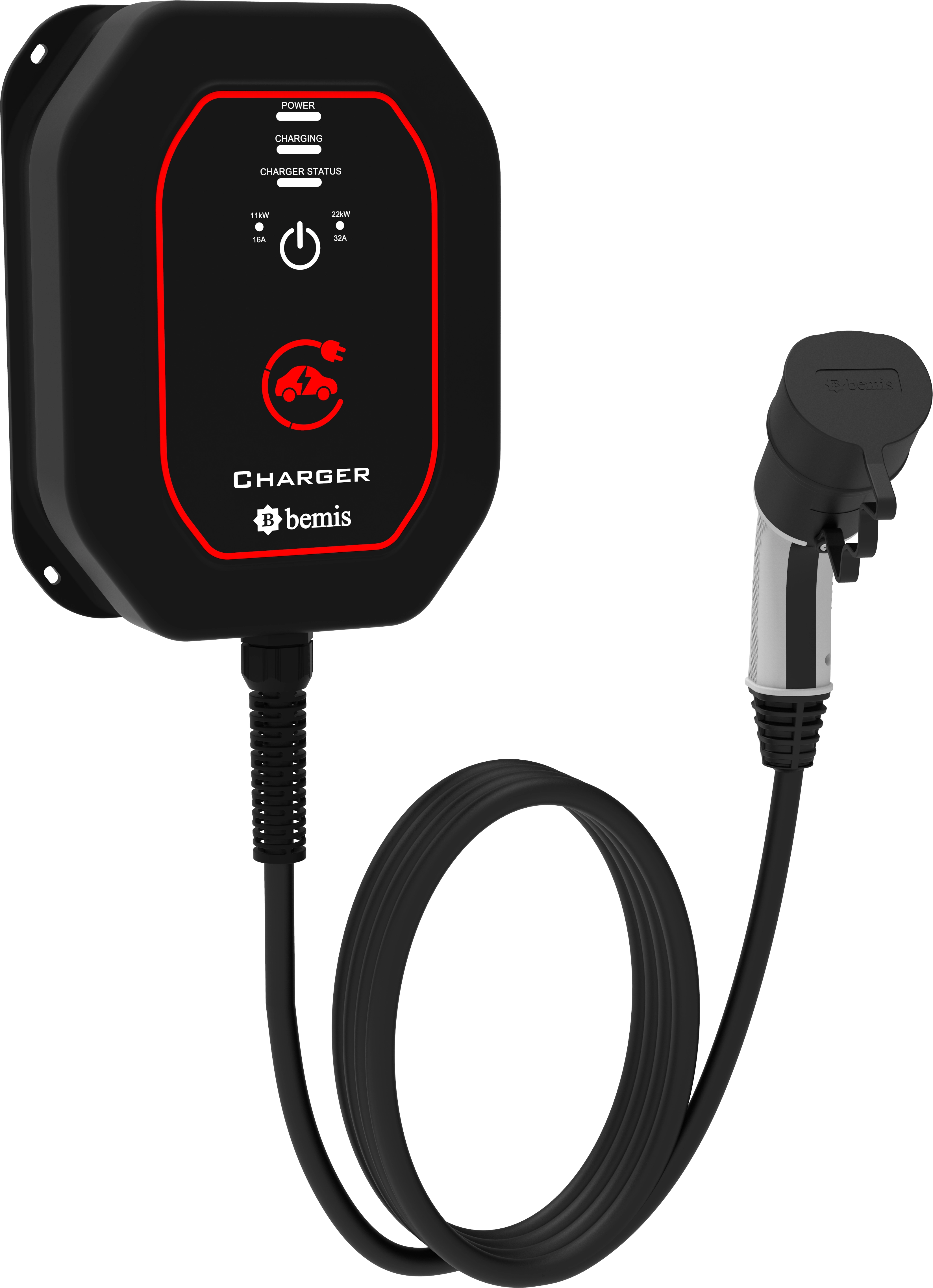 Bemis 11-22 kW Charger 2 Kablolu Duvar Tipi AC Şarj Cihazı