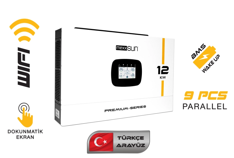 MEXXSUN 48V 12kW PREMIUM TAM SİNUS AKILLI INVERTER (Wi-Fi/ Dual Output)
