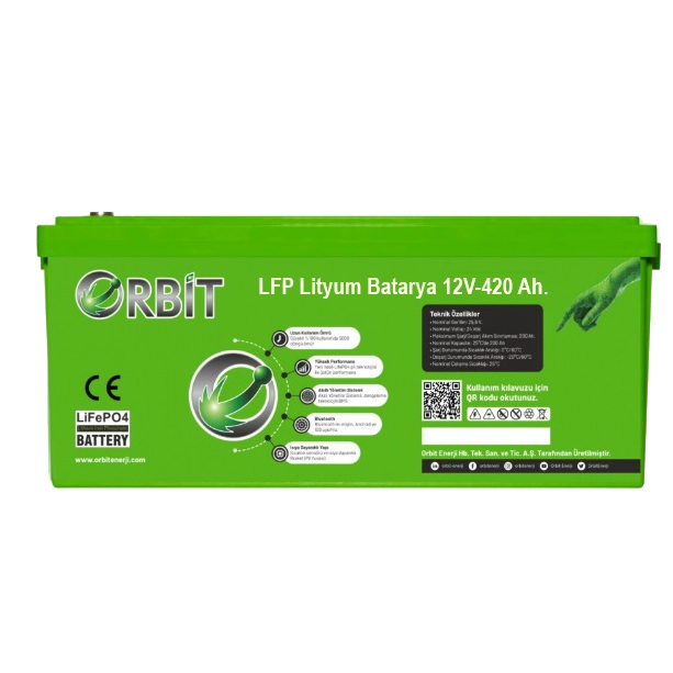 ORBİT 12 V 420 Ah LiFePO4 Akü-ABS Kasa