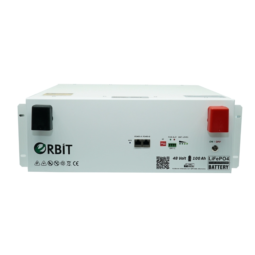 ORBİT 48V 100Ah LiFePO4 Akü-Ekransız-Metal Kasa