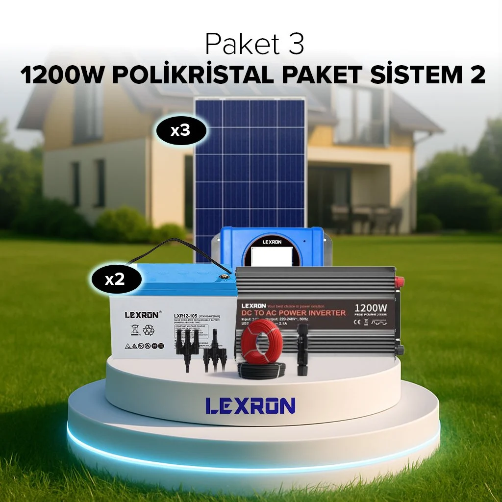 LEXRON 1200W POLİKRİSTAL PAKET SİSTEM 2 (PAKET 3)