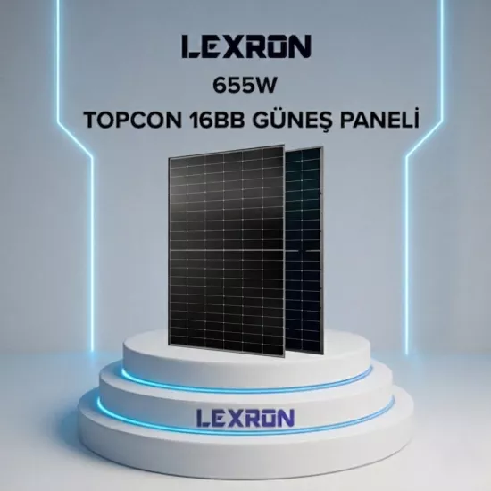 LEXRON 655W HALF-CUT TOPCON 16BB MONO GÜNEŞ PANELİ