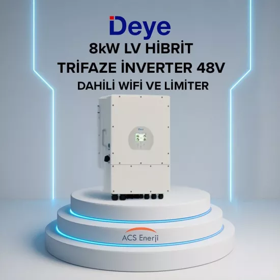 DEYE 8KW HİBRİT TRİFAZE İNVERTER LV