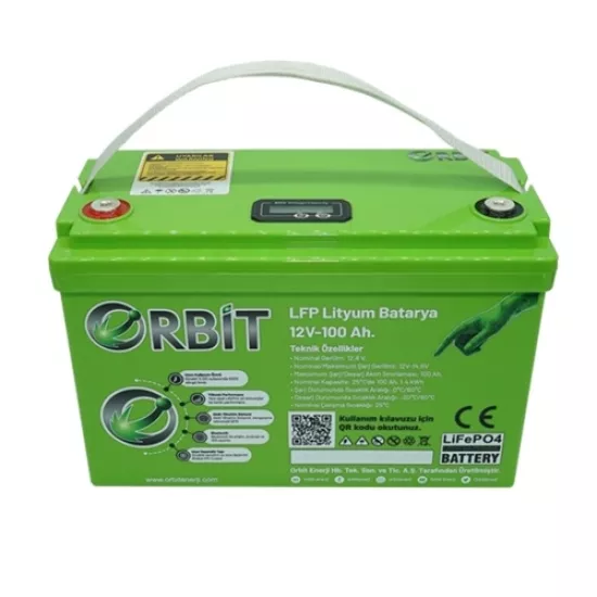 ORBİT 12 V 100 Ah LiFePO4 Akü-ABS Kasa