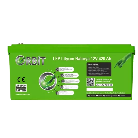 ORBİT 12 V 420 Ah LiFePO4 Akü-ABS Kasa