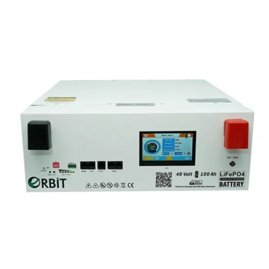 ORBİT 48 V 100 Ah LiFePO4 Akü-Ekranlı-Metal Kasa