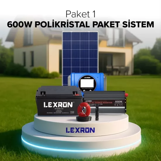 LEXRON 600W POLİKRİSTAL PAKET SİSTEM (PAKET 1)