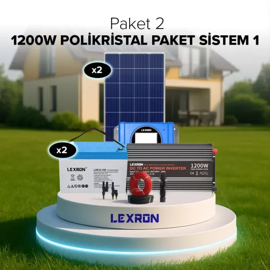 LEXRON 1200W POLİKRİSTAL PAKET SİSTEM 1 (PAKET 2)