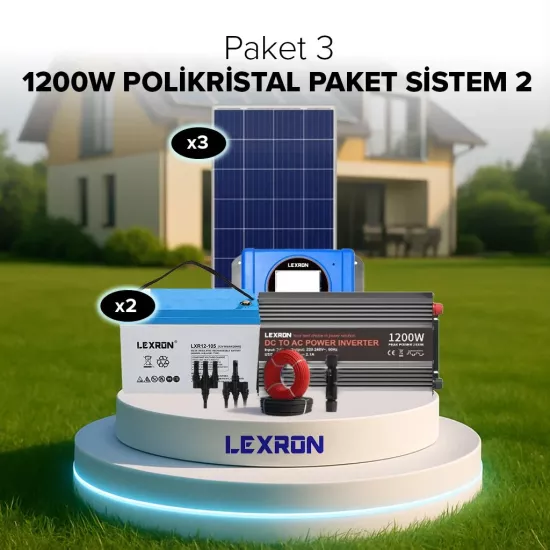 LEXRON 1200W POLİKRİSTAL PAKET SİSTEM 2 (PAKET 3)