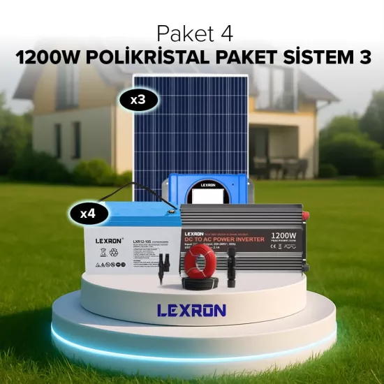 LEXRON 1200W POLİKRİSTAL PAKET SİSTEM 3 (PAKET 4)