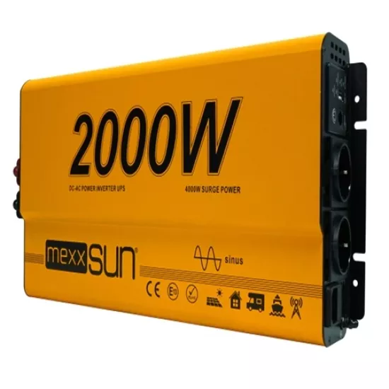 MEXXSUN 12V 2000W TAM SİNÜS UPS KARAVAN INVERTER (Remote Ekran)