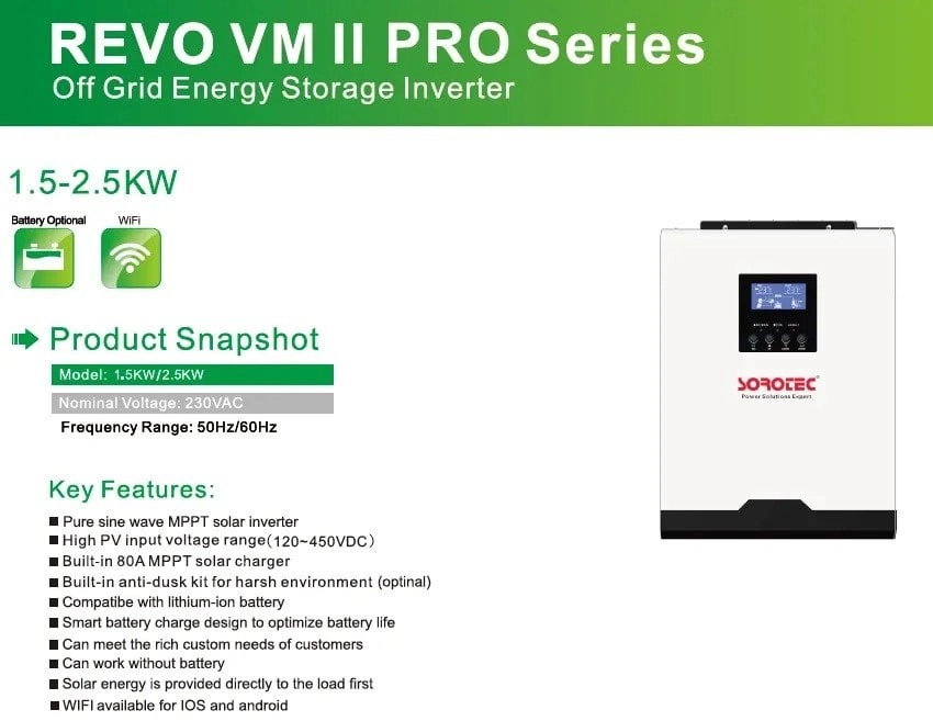 SOROTEC 1.5KW12 V HV MPPT AKILLI İNVERTER